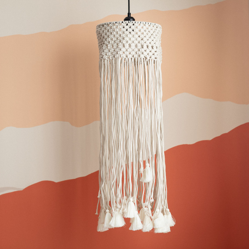 Product of Macramé Hupa Fringed Cotton Pendant Lamp 