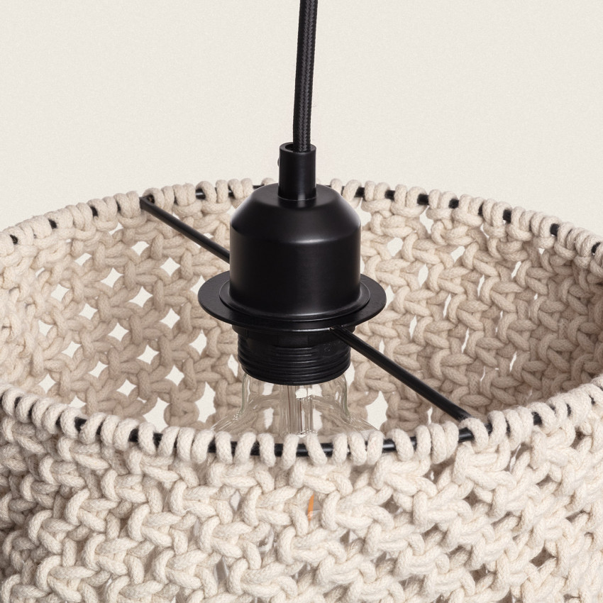 Product of Macramé Hupa Fringed Cotton Pendant Lamp 