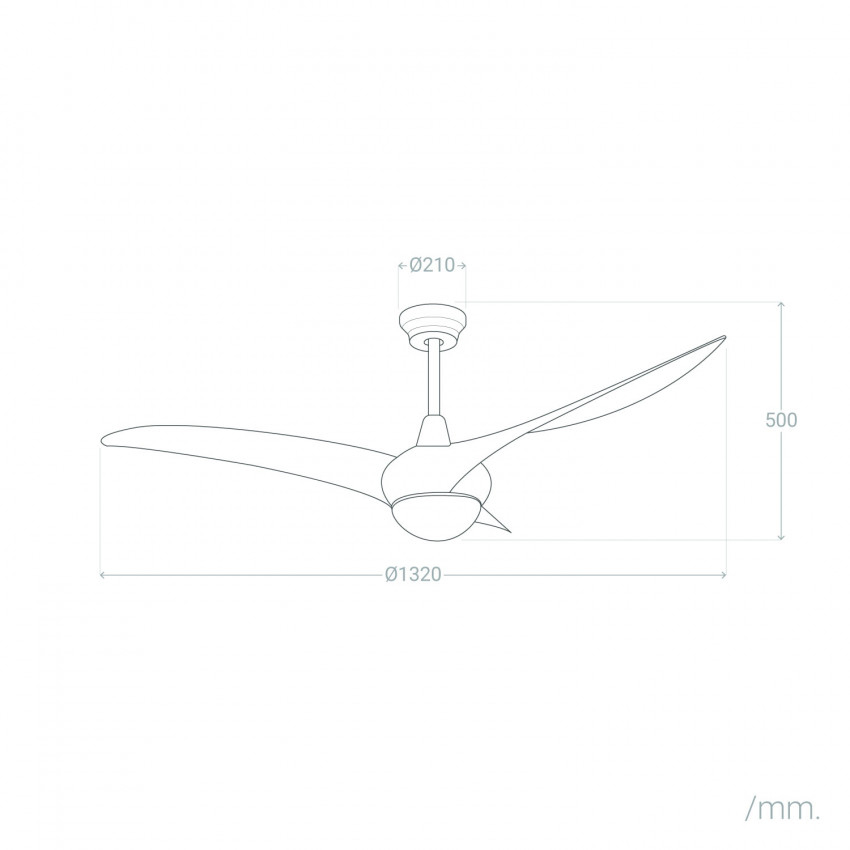 Product of Helix Silent Ceiling Fan with DC Motor in White LEDS-C4 VE-0002-BLA 132cm