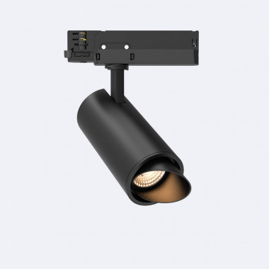 Spot LED Fasano Cylindre Biseau 20W pour Rail Triphasé No Flicker Dimmable Noir
