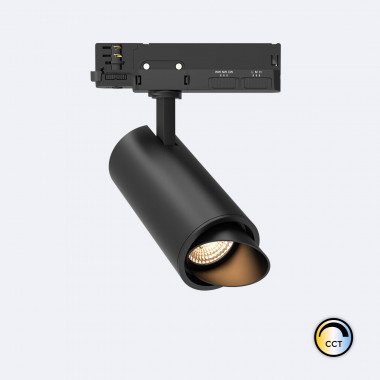 LED-Strahler für 3-Phasenstromschiene 20W Fasano Cilindro Bisel CCT No Flicker Dimmbar Schwarz