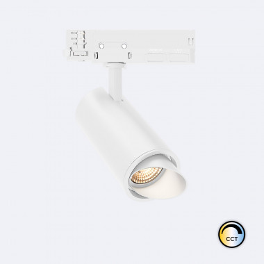 Spot LED Fasano Cylindre Biseau 30W CCT pour Rail Triphasé No Flicker Dimmable Blanc