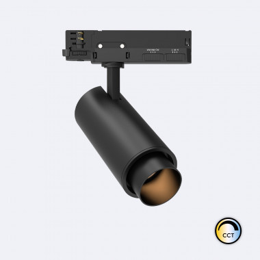Spot LED Fasano Cylindre 30W CCT pour Rail Triphasé No Flicker Dimmable Noir