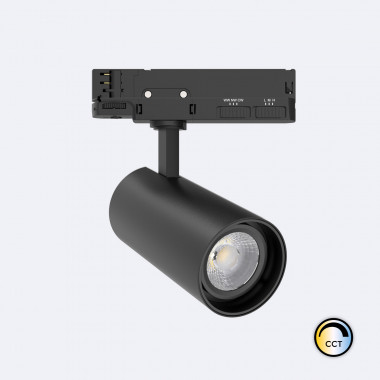 30W Fasano No Flicker DALI Dimmable CCT LED Spotlight for Three Circuit Track in Black