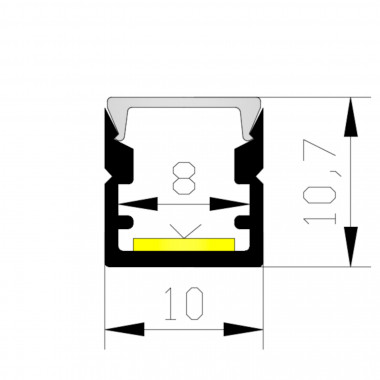 BARRA-8-2M - Barre LED Profili - - Profilo Alluminio Piatto 2m per Striscia  led BARRA-8-2M MINIMO ORDINE 5 PZ