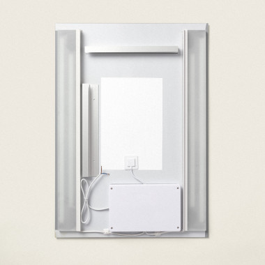 EASYCOMFORT Specchio Bagno con Luce LED, Funzione Anti-Appannamento e Tasti  Touch, 70x50cm, Argento