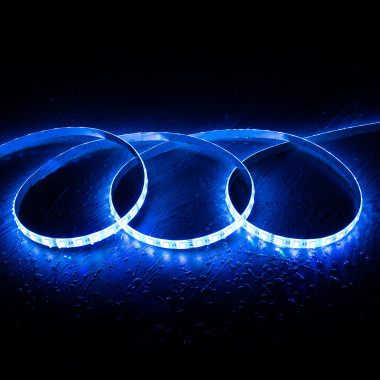 Blauer LED Streifen 12 Volt, 5 Meter, 8 mm breit, 4,8 Watt, 60LED/m