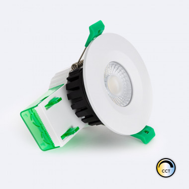 Downlight LED Ignífugo Circular Compacto 4CCT Regulable IP65 Blanco Corte Ø65 mm