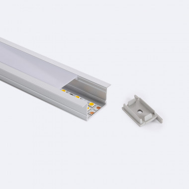 Aluminium  Inbouwprofiel  Laag profiel 2m voor LED Strips tot 25 mm