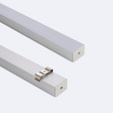 Product of 2m Aluminium Recessed Profile with Continous Cover for Double LED Strips up to 22mm 