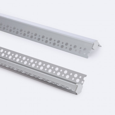 Prodotto da Profilo Alluminio Integrazione Gesso/Cartongesso Strisce LED ad Angolo Esterno fino 9 mm 