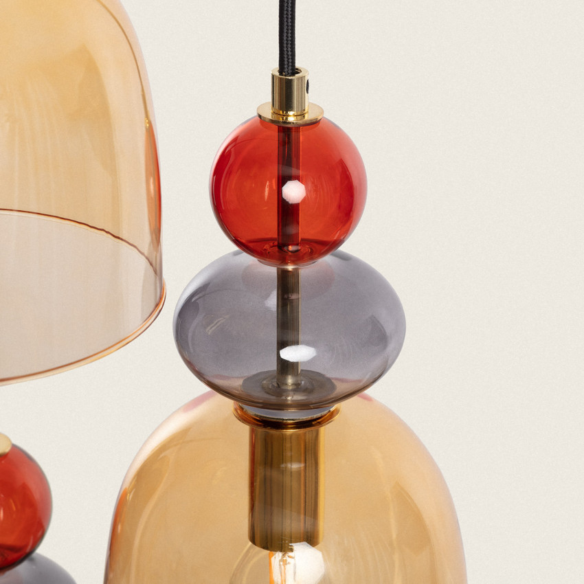 Product of Tri Baudelaire Metal and Glass Pendant Lamp 