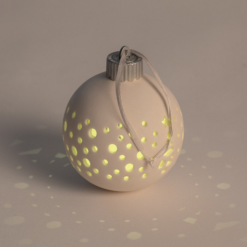 Product van LED Kerstbal van Porselein op batterijen Estella