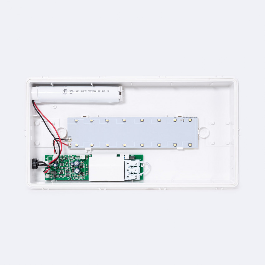 Product van LED Noodverlichting in / Opbouw met bord 130lm permanent/niet permanent met IP65 Zaagmaat 150x310 mm