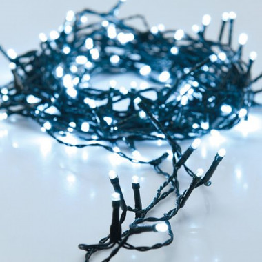 8m "Bunch" Black Cool White Outdoor LED Garland