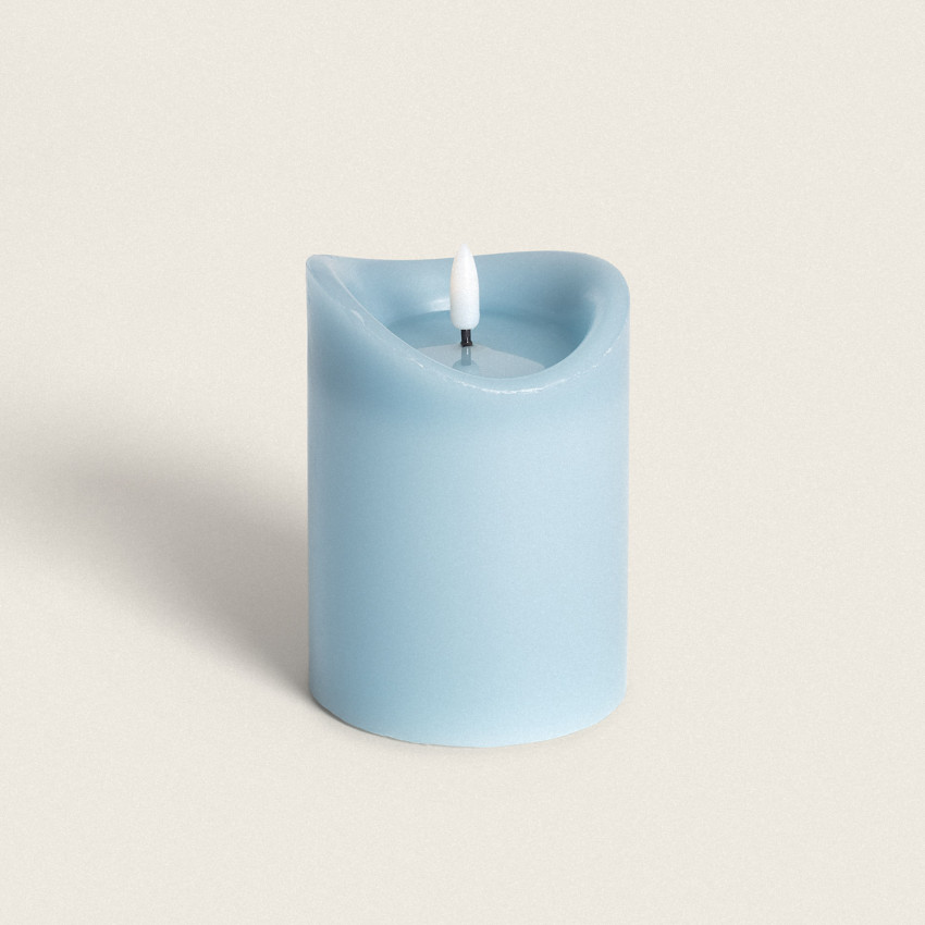 Product of Blue Natural Wax LED Candle with Battery 12.5cm