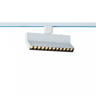 12W Elegant Optic Linear Dimmable LED Spotlight No Flicker CCT Selectable for Three Circuit Track in White