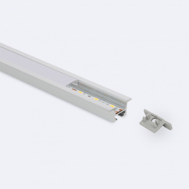Profilé Aluminium Encastré Plafond avec Clips 1m pour Rubans LED jusqu'à 12mm