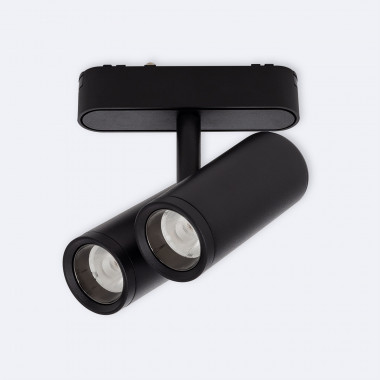 Product van Magnetische Track Spotlight  Dubbele Cuarzo LED Eenfasige  25mm Super Slim 16W 48V CRI90 Zwart 