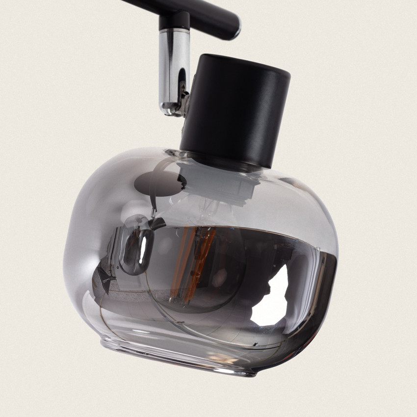 Product van Plafondlamp Verstelbaar Metaal en Glas 2 Spots Romsy