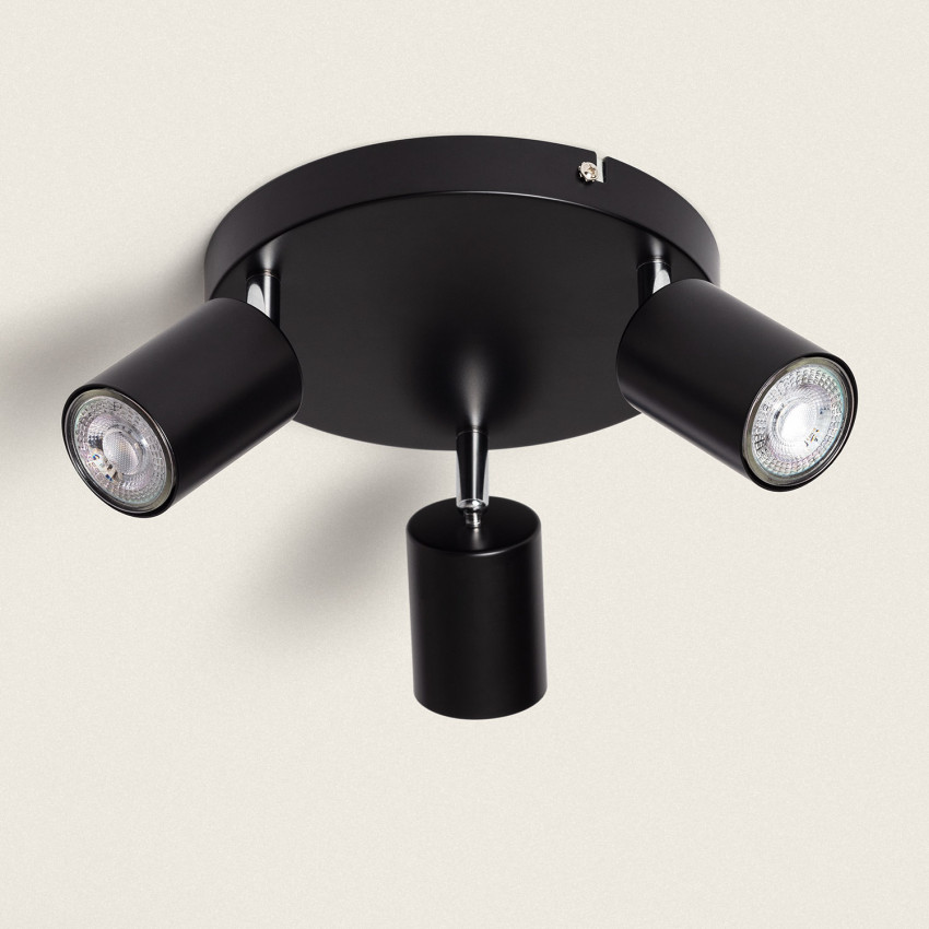 Product of Albus Black 3 Spotlight Metal Round Directional Ceiling Lamp 