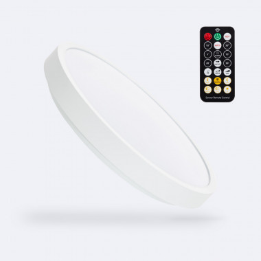 18W Round Outdoor LED Panel with Movement Sensor + IR Remote Ø300 mm