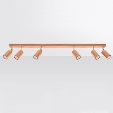 Applique da Soffitto in Legno Zeke 6 SOLLUX