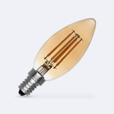 E14 Candle Filament LED Bulb 4W C35 470 lm Gold