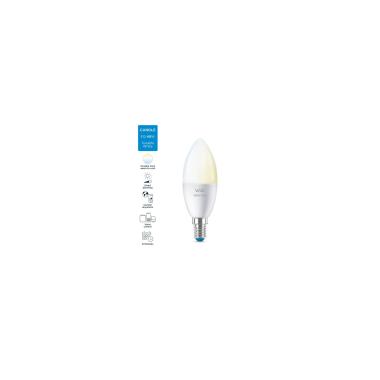 Pack of 2u 4.9W E14 C37 Smart WiFi + Bluetooth WIZ CCT Dimmable LED Bulbs