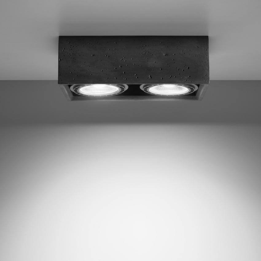 Product van Plafondlamp  Quatro 2 Beton SOLLUX 