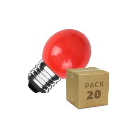 Pack 20 Lampadine LED E27 3W 300 lm G45 Monocolore