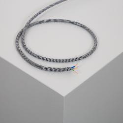 Product Cavo Elettrico in Tessuto Bianco e Nero