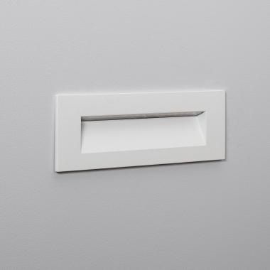 6W Groult Outdoor Rectangular Recessed LED Wall Light in White