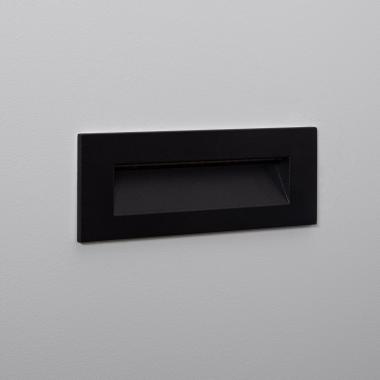 7W Groult Outdoor Rectangular Recessed Black LED Wall Light