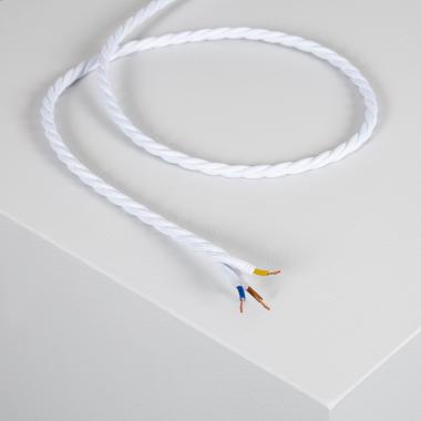 White Braided Electric Textile Cable
