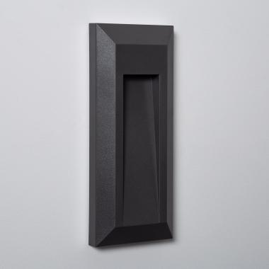 1W Gisli Rectangular Surface Outdoor LED Wall Light in Black