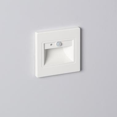 Balise Murale LED 1.5W Encastrable avec Détecteur PIR et Crépusculaire Bark Blanche