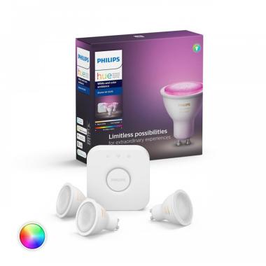 Starter Kit Lampadine LED GU10 Smart 3x4.3W 350 lm Hue White Color PHILIPS