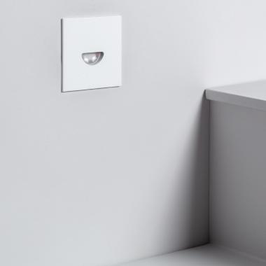 Balise LED Extérieure 2W Encastrable au Mur Carrée Guell Blanche