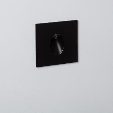 1W Adam Square Recessed Wall Spotlight in Black