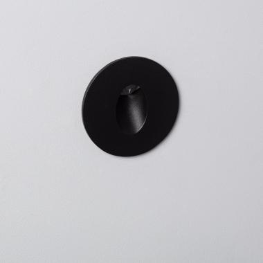 1W Adam Round Recessed Wall Spotlight in Black