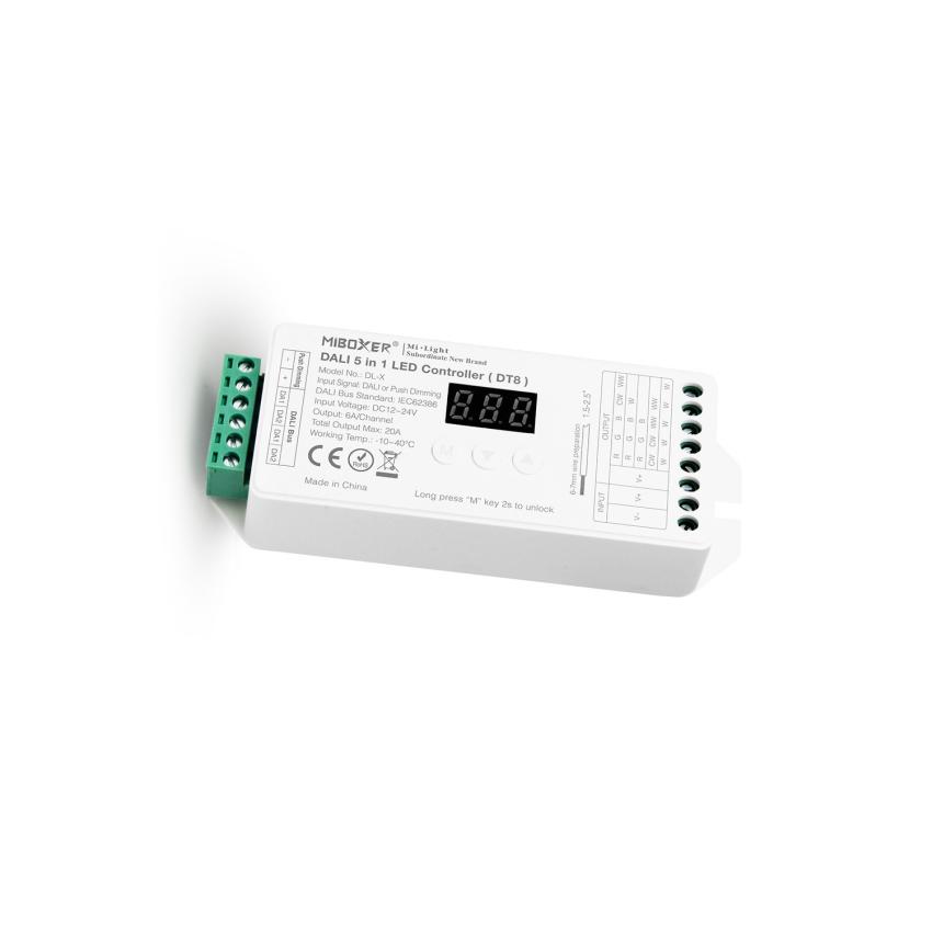 Prodotto da Controller Dimmer LED DL-X DALI 5 in 1 DT8 per striscie LED Monocolore/CCT/RGB/RGBW/RGBWW 12/24V DC MiBoxer