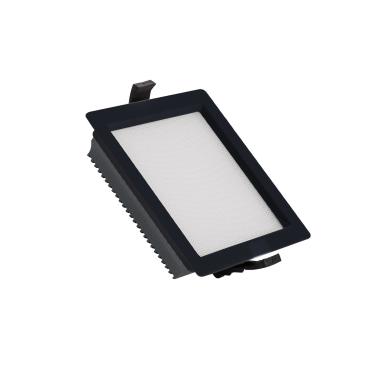 15W Square SAMSUNG Aero 130 lm/W LED Downlight LIFUD Microprismatic 135x135 mm Cut-Out Black