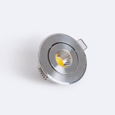 Faretto Downlight LED 1W Circolare COB CRI90 Foro Ø 45 mm Argento