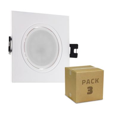 Pack 3 Faretti Downlight GU10 6W Foro Ø 75-85mm