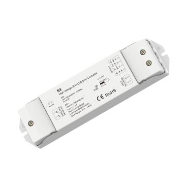 Contrôleur Variateur pour Ruban LED RGB-CCT 220-240V AC Compatible avec Bouton-Poussoir et Télécommande RF