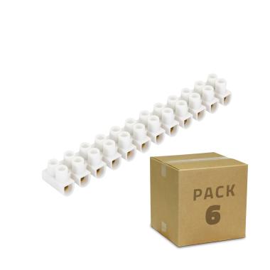 Pack of 6 Power strip with 12 White Electrical Cable Connectors