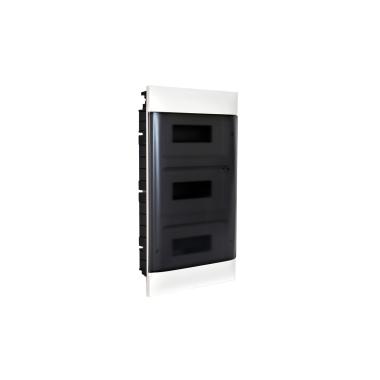 LEGRAND 135073 Practibox S Flush-mounted Box for Prefabricated Partition Walls 3x12 Modules Transparent Door