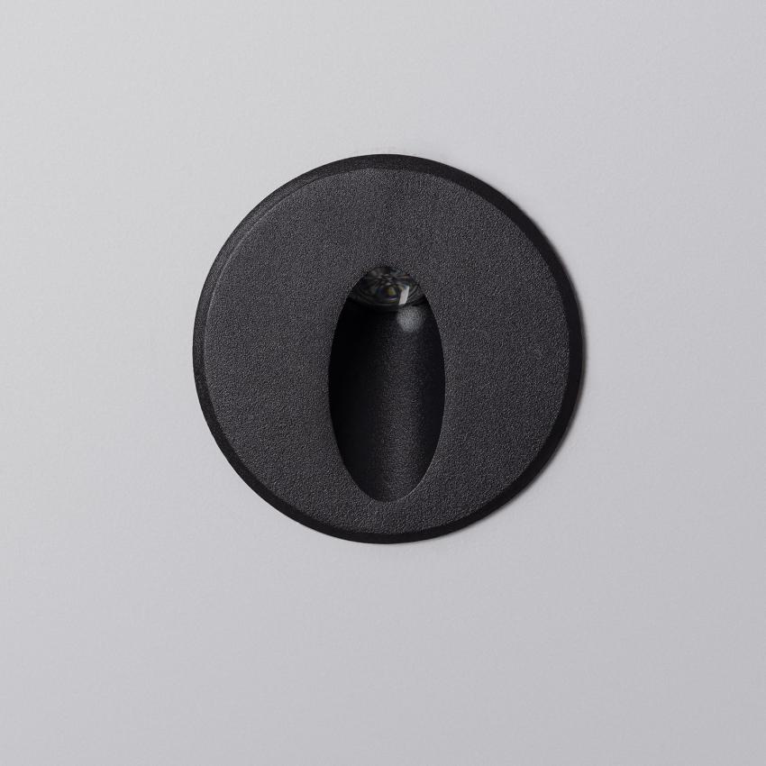 Product van Wandlamp LED 3W Wabi zwart Rond Ovaal van Aluminium 