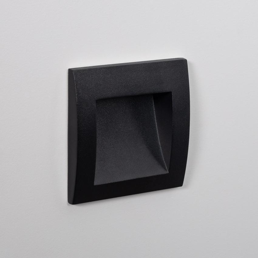 Product of 4W Leif Outdoor Square Recessed Black LED Wall Light